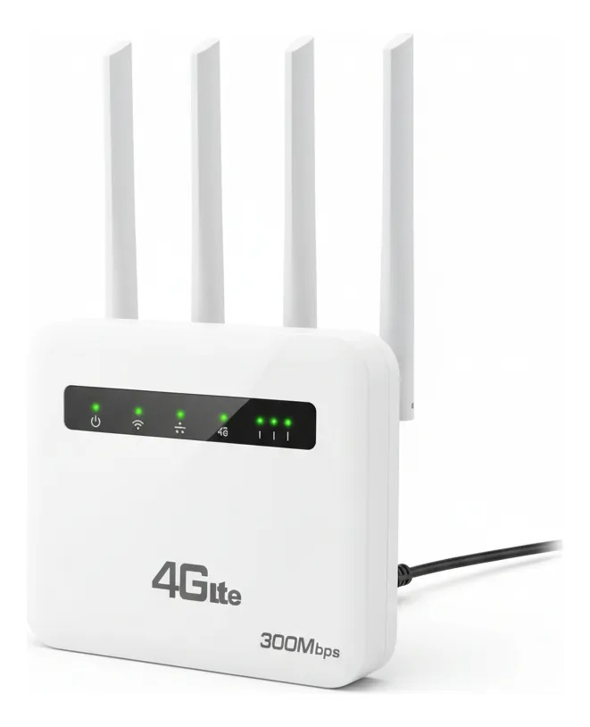 Router WiFi 6 4G LTE B/N (4 Antenas + LAN)